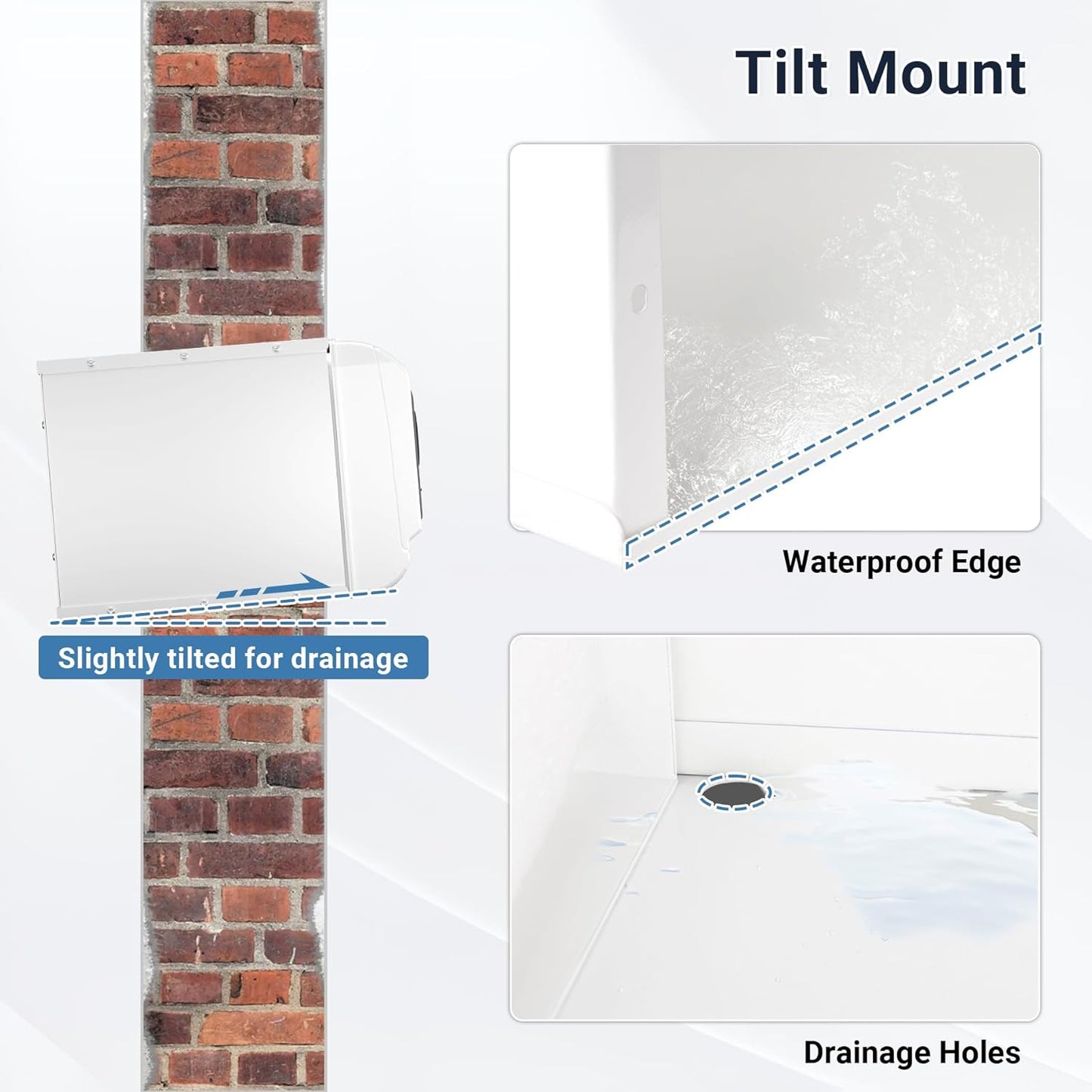 Upgraded PTAC Wall Sleeve, 26.1”L x 15.5“W Metal Wall Sleeve with Exterior Grille for Packaged Terminal Air Conditioners, Ventilation & Drain Hole Design, Noise-reducing Waterproof