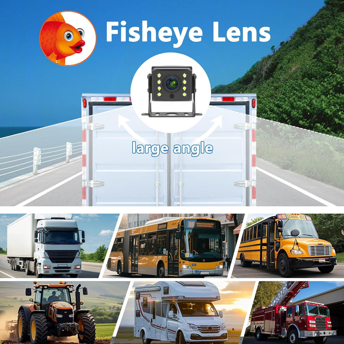 AHD 1080P Truck Camera 7" Monitor 2 LED Cameras DVR for Semi RV