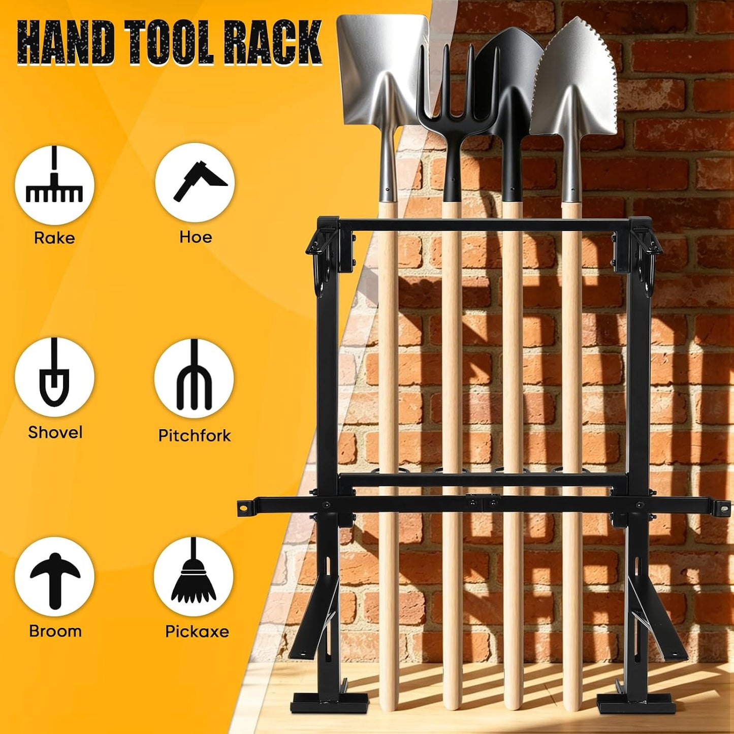 2 Place Backpack Blower Rack for Trailer - Trailer Tool Rack with 4 Holes | Heavy Duty, Truck Tool Organizer Holder for Yard Tools Rakes Shovels, Height Adjustable Holding Base Fit 16"-25” Blower