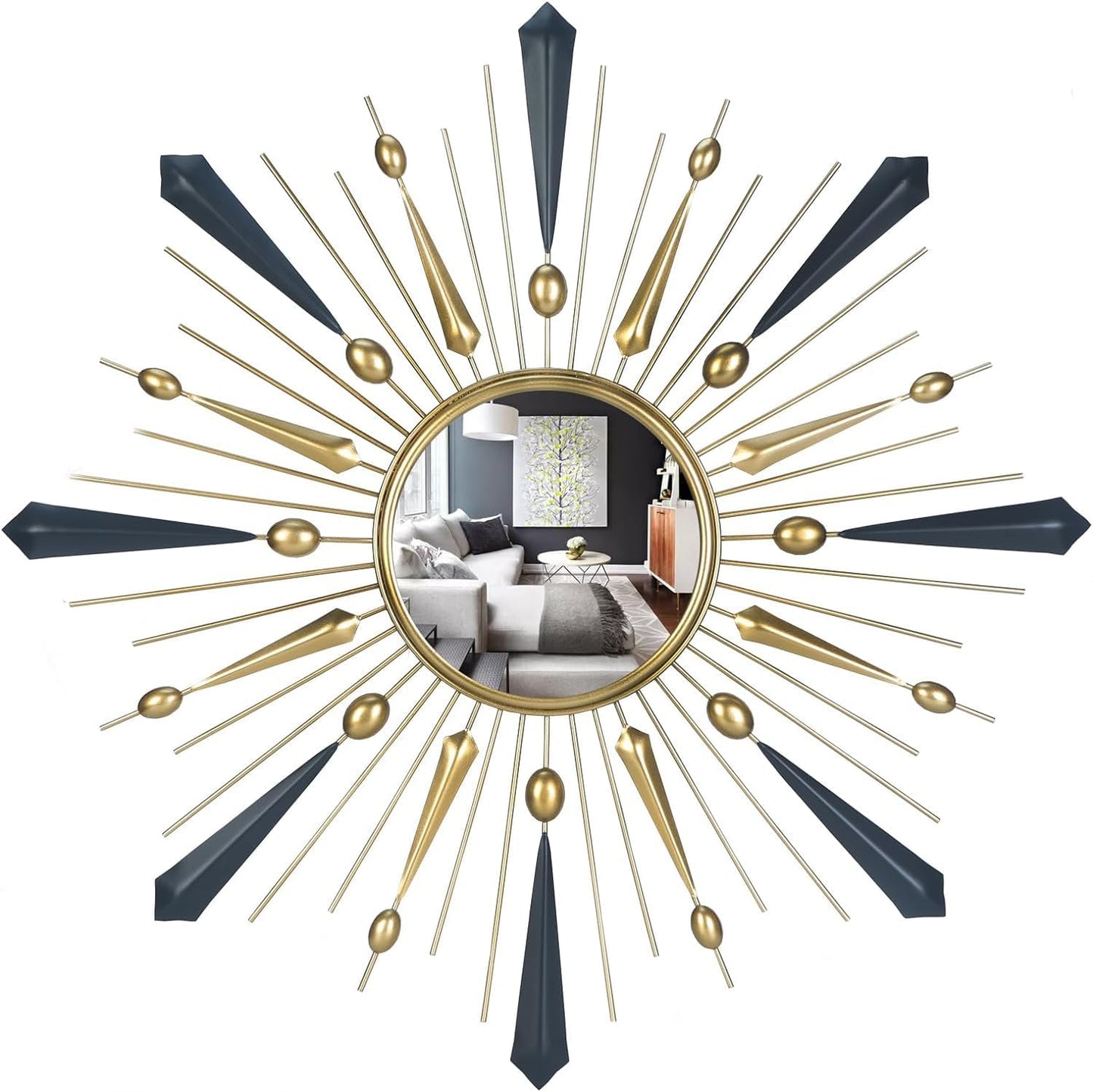 Sun Mirror, Gold Sunburst Mirror, Sunburst Wall Decor Sun Mirror Wall Decor 27.5'
