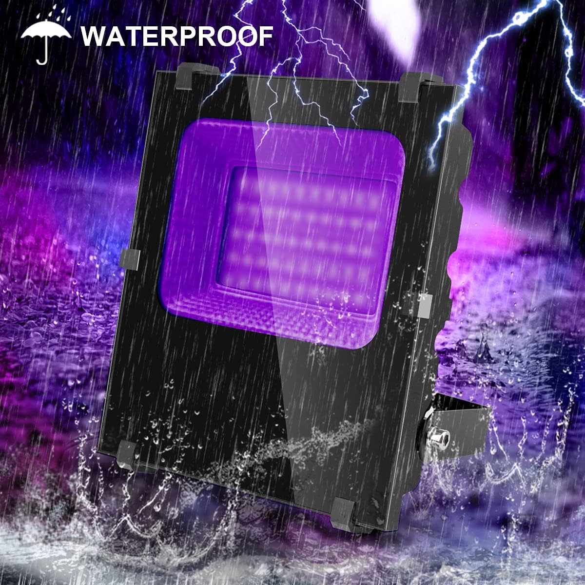 1500W Black Lights Outdoor, Commercial Black Light Flood Lights with UL Plug High Power 395nm UV Blacklight Floodlight IP66 Waterproof BlackLights for Glow Party Large Space Halloween (2 Pack) Purple Light-1500