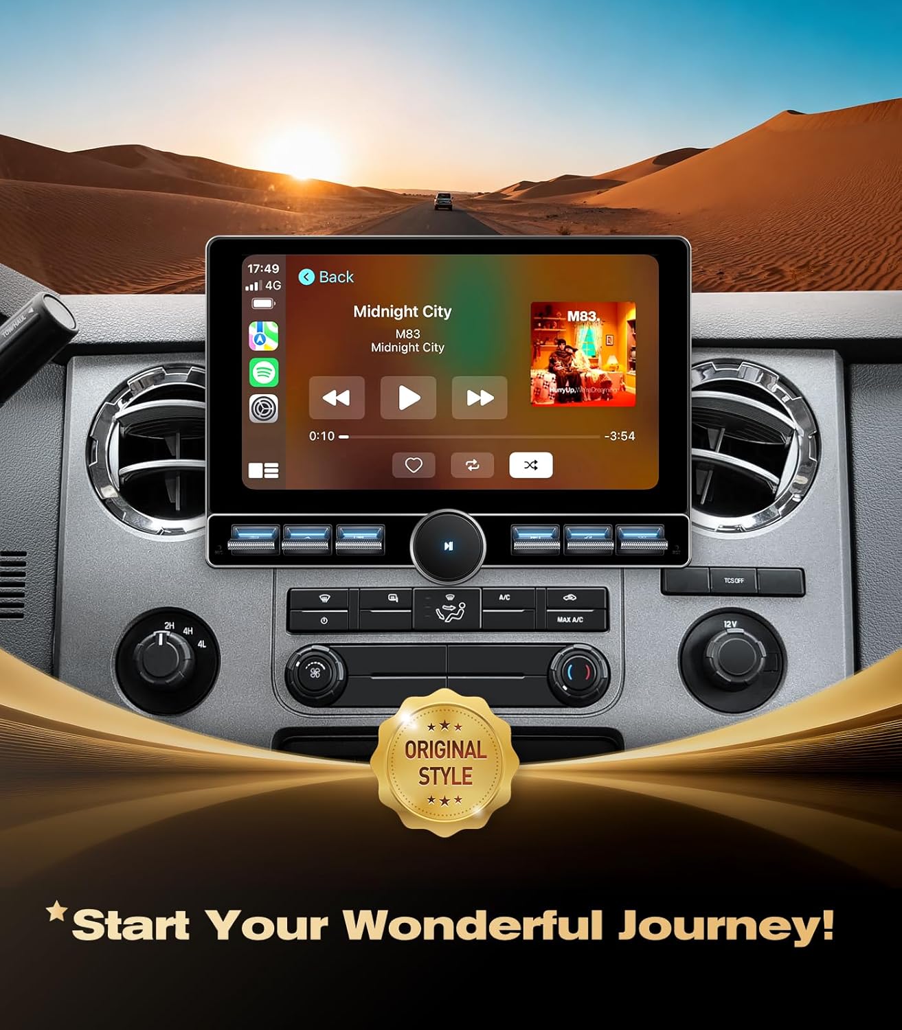 4G RAM+64G ROM Car Stereo for Ford F150 (2004-2008) F250 F350 (2008-2016) Super Duty-Radio Upgrade with Wireless CarPlay Android Auto, Android 13 QLED Touch Screen with Physical Volume Knob Keybutton