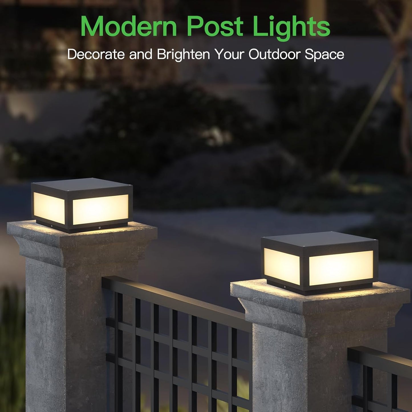 PAKEDANDUN Modern Pillar Lights Outdoor 5W High Voltage Wired Post Lamp Metal Fence Deck Cap Light for Flat Surface Patio Garden Decoration with IP65