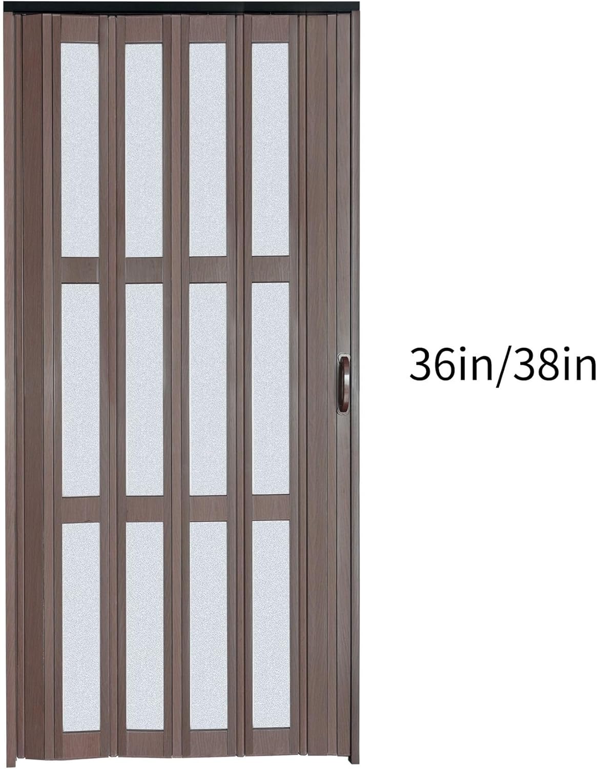 36X96in Accordion Door,Interior Folding Doors for Closet Includes Hardware and Lock,Brown