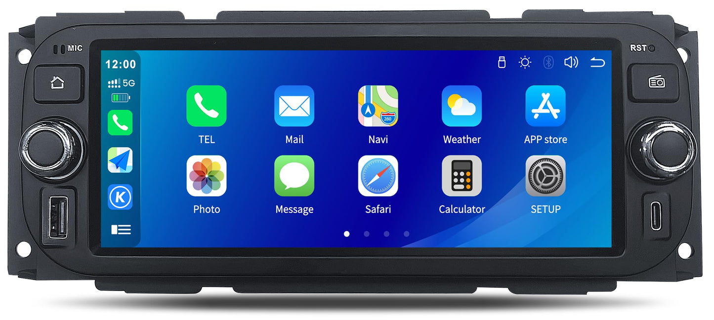 4Core 64ROM Car Radio for Dodge Ram 2006 2007 2008: 1280x800 CarPlay/Android Auto Bluetooth 5G WiFi GPS for Chrysler 300 /300C 2005 2006 2007,for Jeep Grand Cherokee 2005 2006 2007
