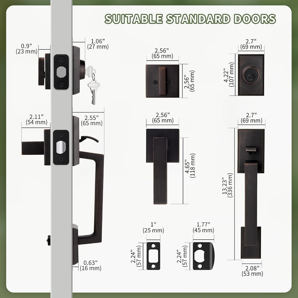 Moquin Double Front Door Lock Set, Keyed and Dummy, Oil Rubbed Bronze Oil-Rubbed-Bronze