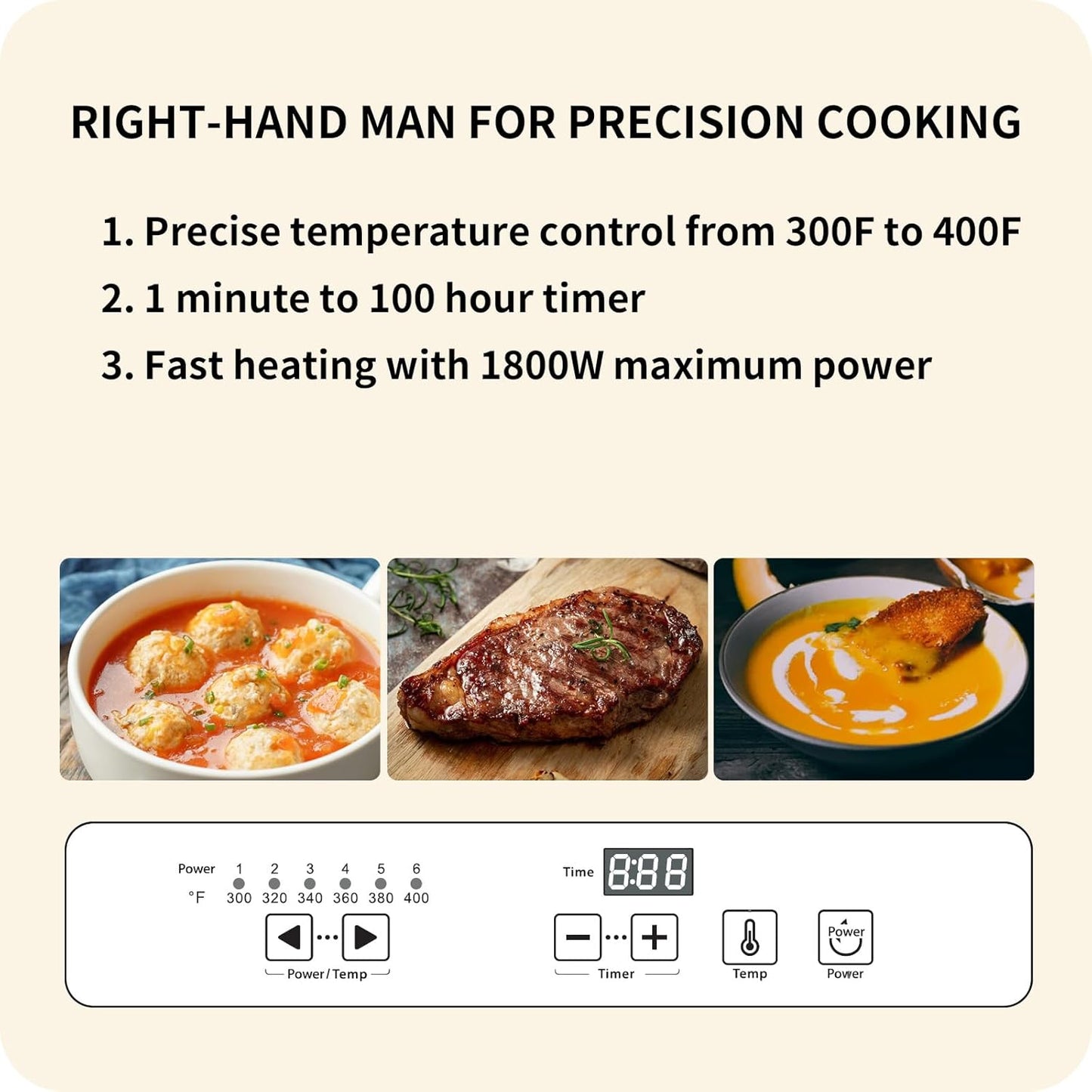 Doumigo Double Induction Cooktop, Portable Electric Stove with 2 Burners, 120V, 1800W, 12 Inches, Temperature Control, Kid Safety Lock, Timer