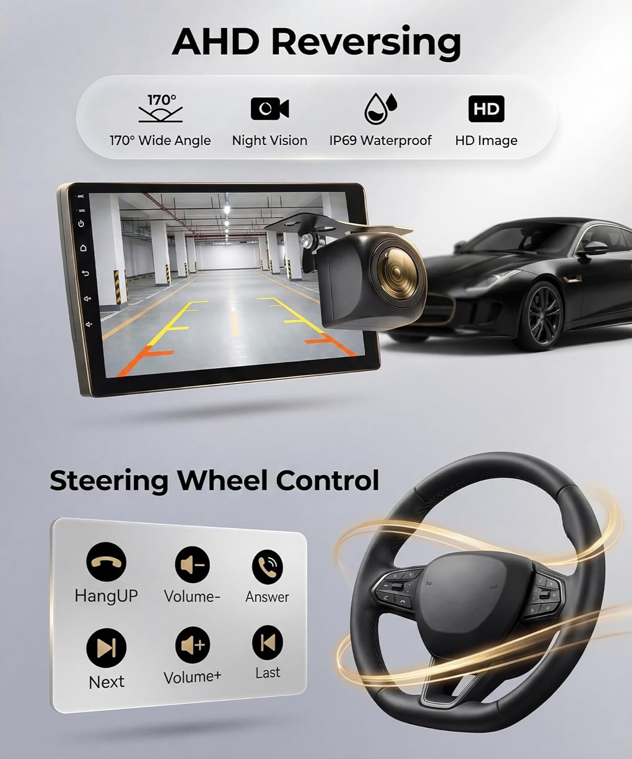 Car Stereo for Chevrolet Silverado/GMC Yukon 2007-2014 with Wireless CarPlay Android Auto, 4G+64G 10” Touchscreen Car Radio Mirror Link GPS WiFi Bluetooth FM RDS EQ SWC