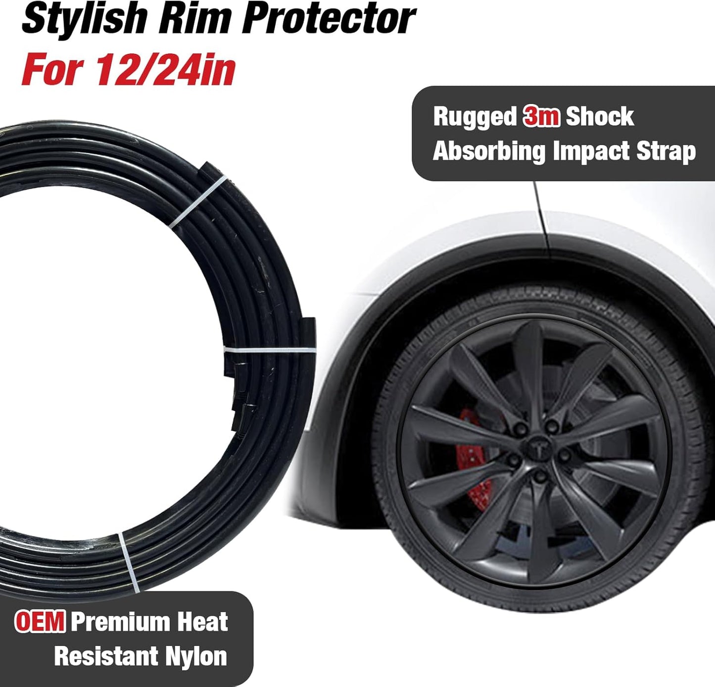 4 Pack Automotive Alloy Wheel Rim Protector -Fits Up 12”to 24”Wheels,Flexible, Durable Rim Protector for Car Wheels to Avoid Scratches & Scuffs - Rim Protector Kit Black