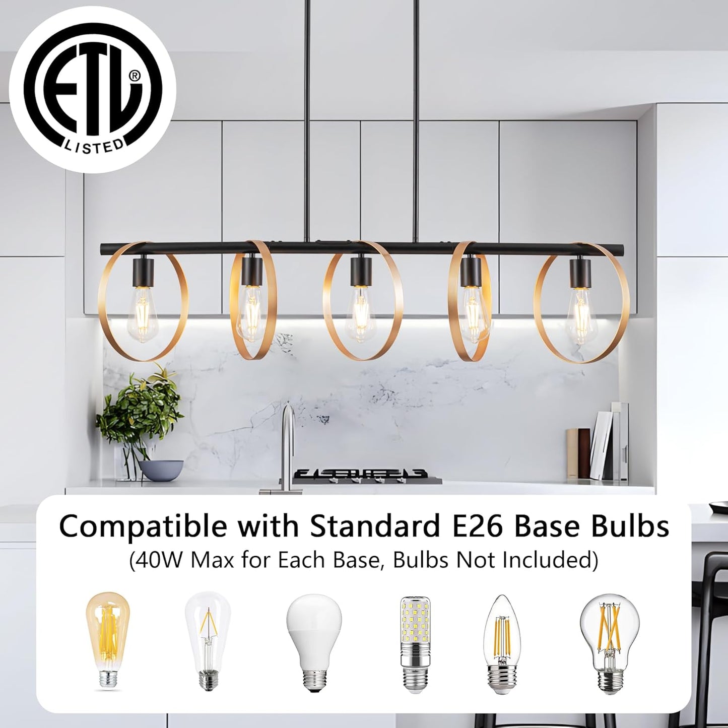 Dining Room Light Fixture, Chandelier, Pendant Lights Kitchen Island Lighting Industrial Chandeliers for Dining Room Black Island Lights for Kitchen