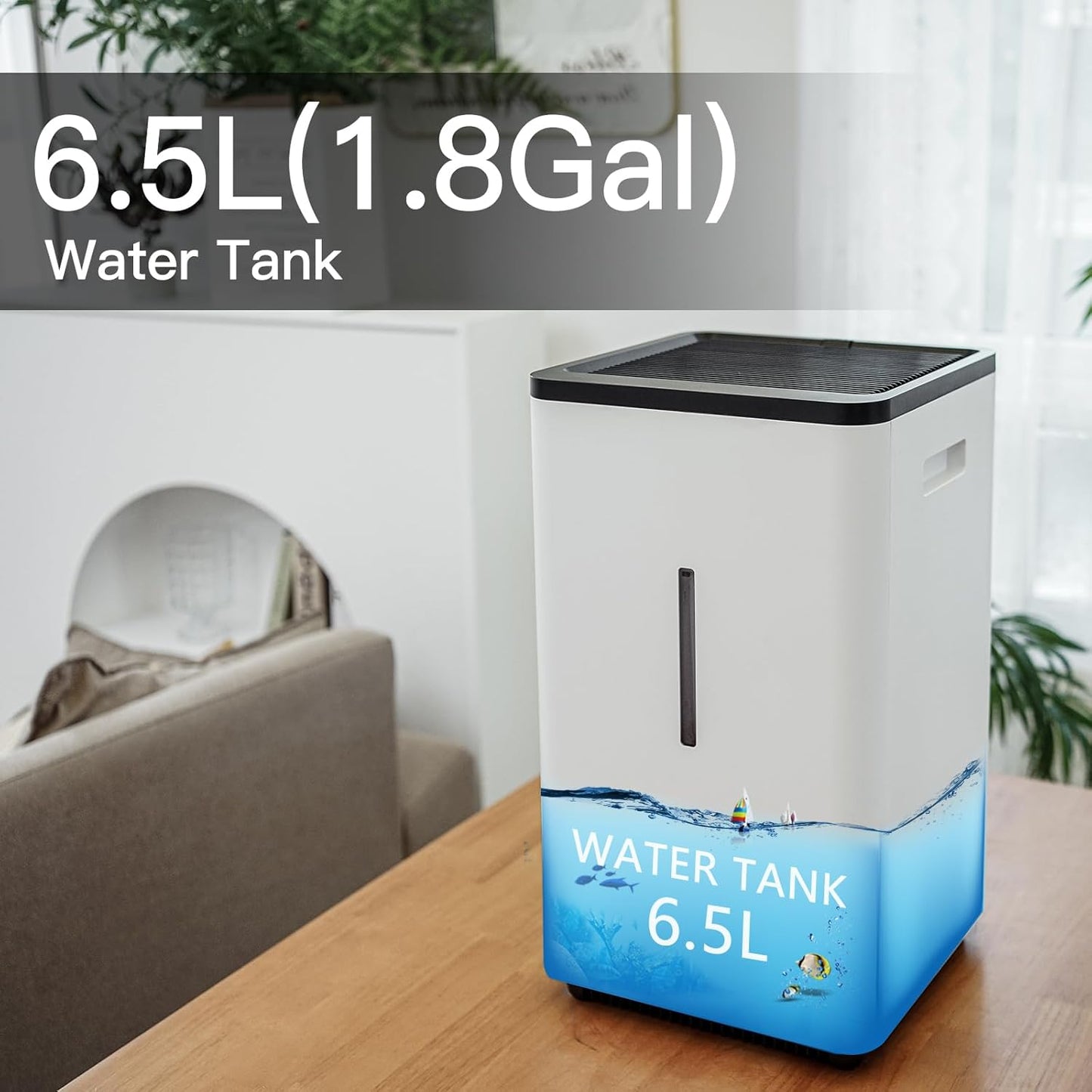 YougetTech Evaporative Humidifiers for Large Living Space, 6.5L(1.8Gal) Tank Whole Room Humidifier, 30W Cool No Mist Humidifiers, 7 Speed, MAX Output