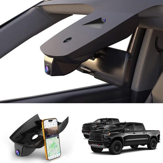 Front 4K Dash Cam fit for Chevy Silverado 1500 2019-2021, 1500 Limited 2022 and 2500 3500 HD 2020-2023 (Model A),Camera OEM Look, UHD 2160P Video HDR, 5.8G WiFi & APP, G-Sensor, Plug & Play,GPS