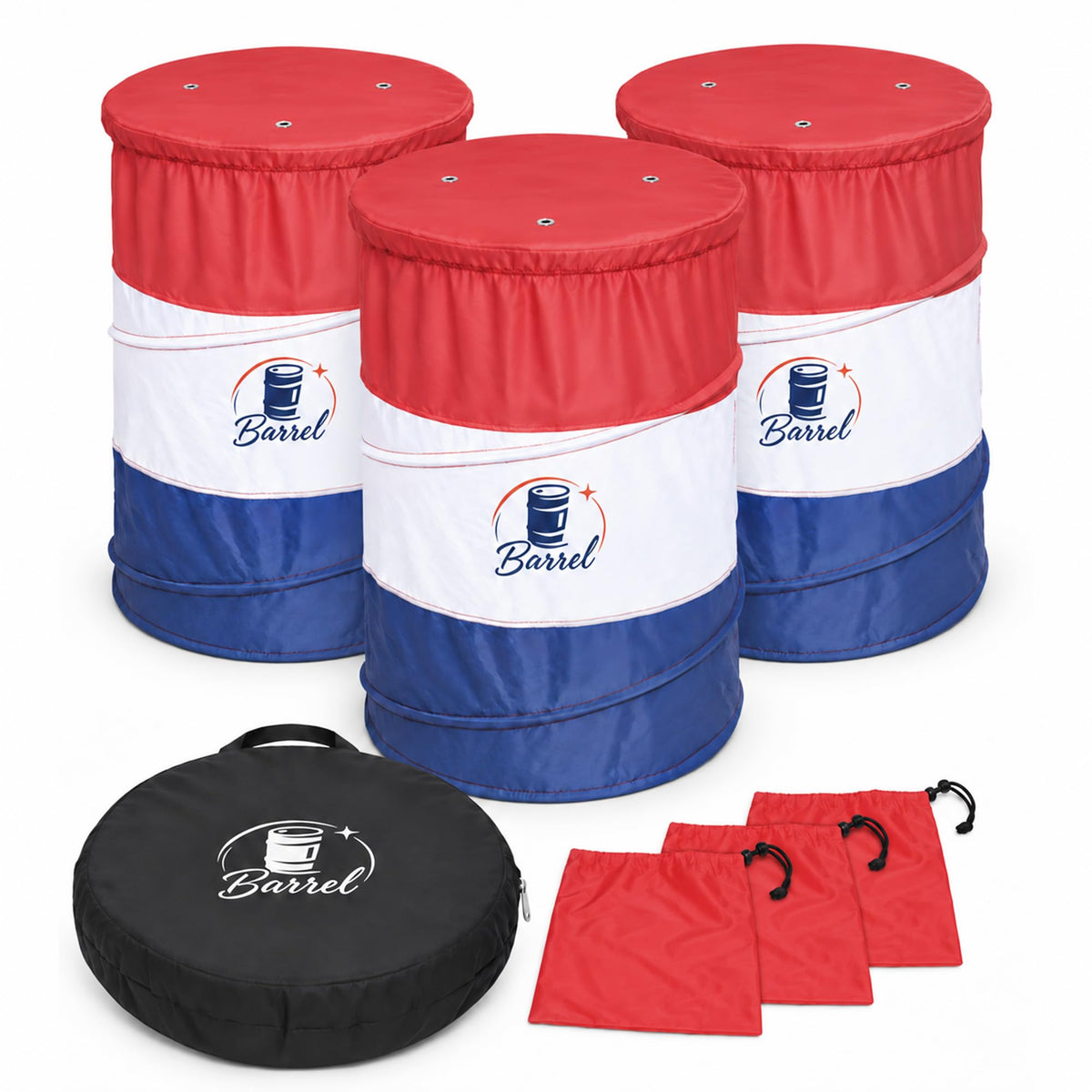 Pop Up Barrel Racing Training Barrels, Collapsible Set of 3