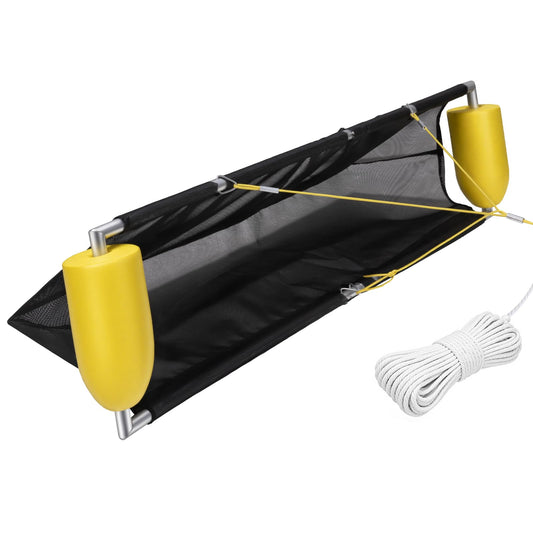 55" Wide Floating Debris Collector for Lakes & Ponds, Extremely Durable Net, Circular Aluminum Tube Design, Multi-Layer Overlock Fabric, 30FT Rope.