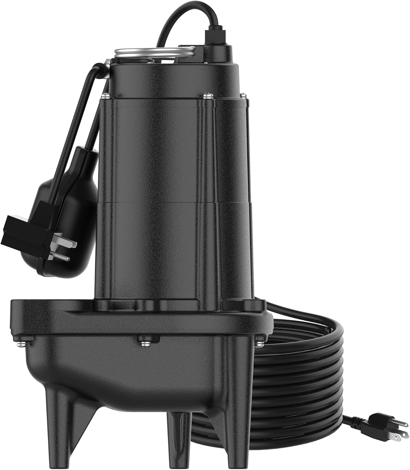 BOMGIE 1/2 HP Sewage/Effluent Grinder Pump, 6020 GPH Submersible Basement Sewer Pump with 10ft Auto Float Switch, Cast Iron Sump Ejector Pump,