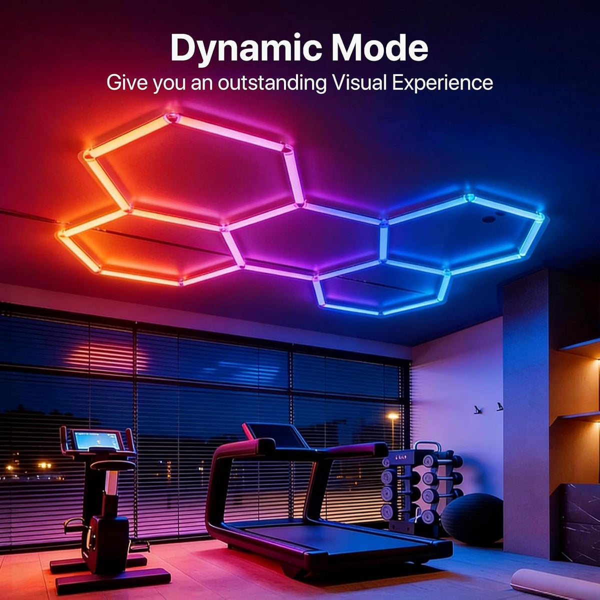 HYPERLITE Hexagon Garage Lights: 11 Grid RGB Hexagon LED Lights