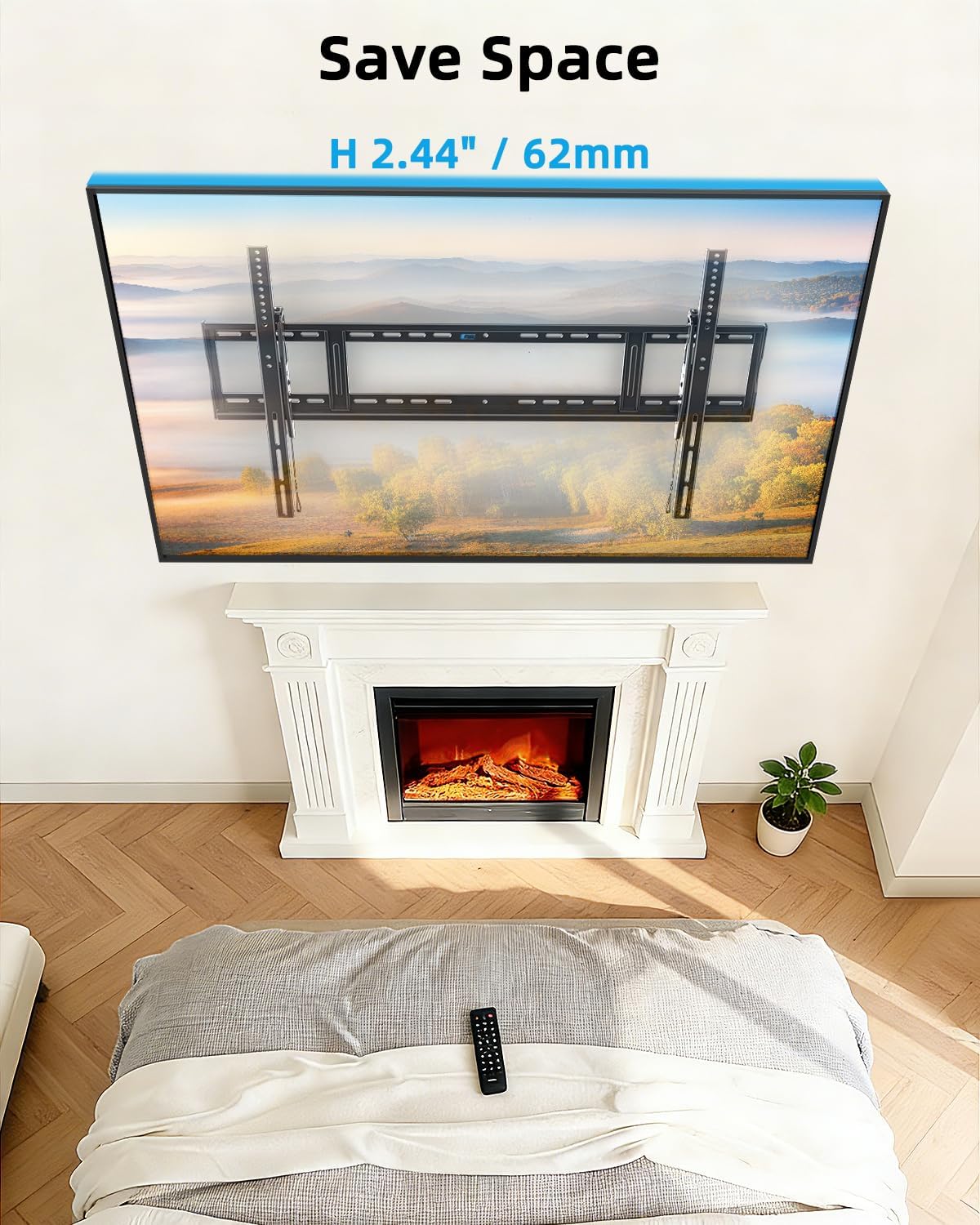 HOME VISION Heavy Duty Tilting TV Wall Mount for 65-150 Inch Flat & Curved TVs, 264lbs Load Capacity, 2.44" Low Profile Wall Mount TV Bracket, Max VESA 1200×600mm, Fits 16/18/24/48 Inch Wood Studs
