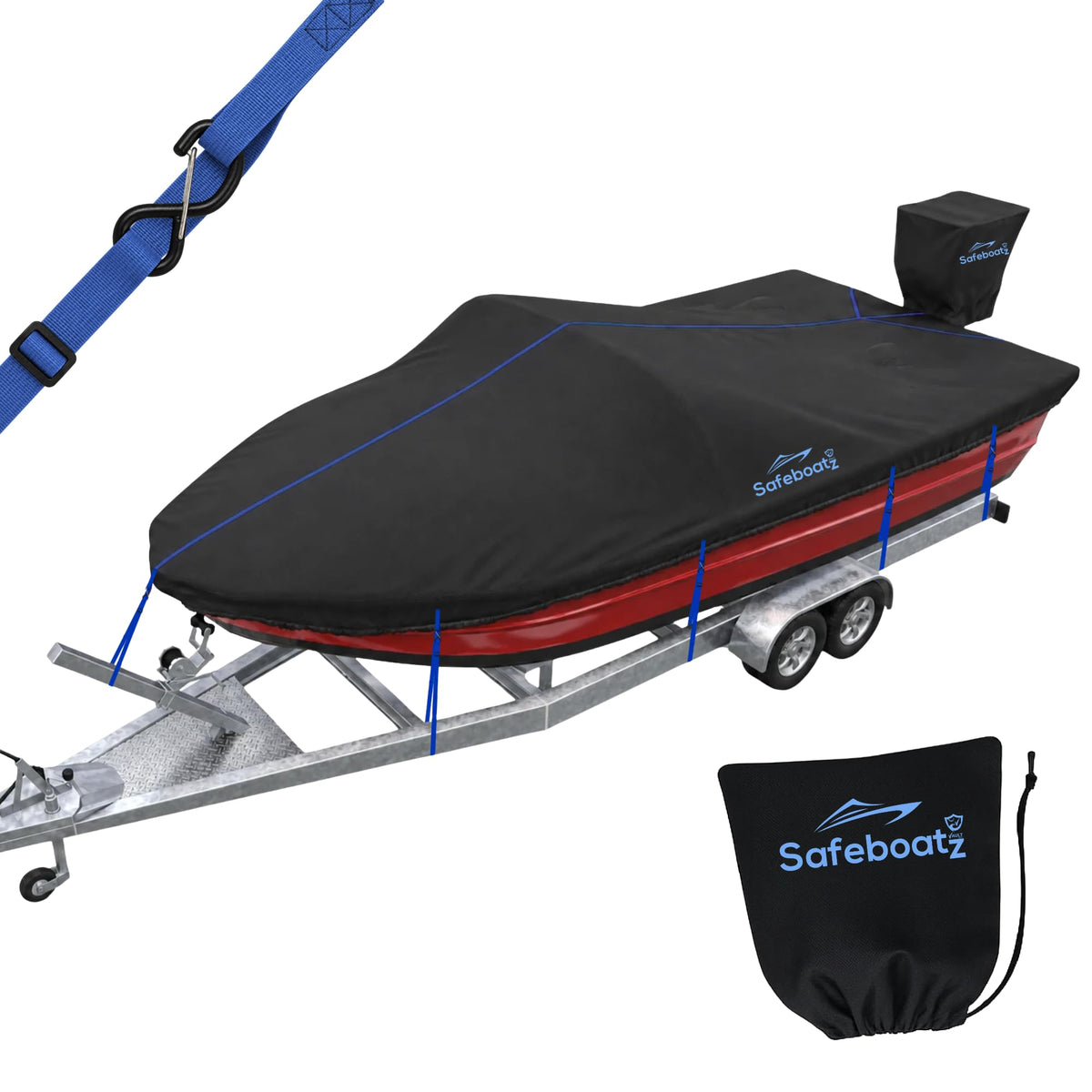 Boat Covers 17-19ft, Safeboatz Vault Series, 11-Point Metal S-Hooks, 96"