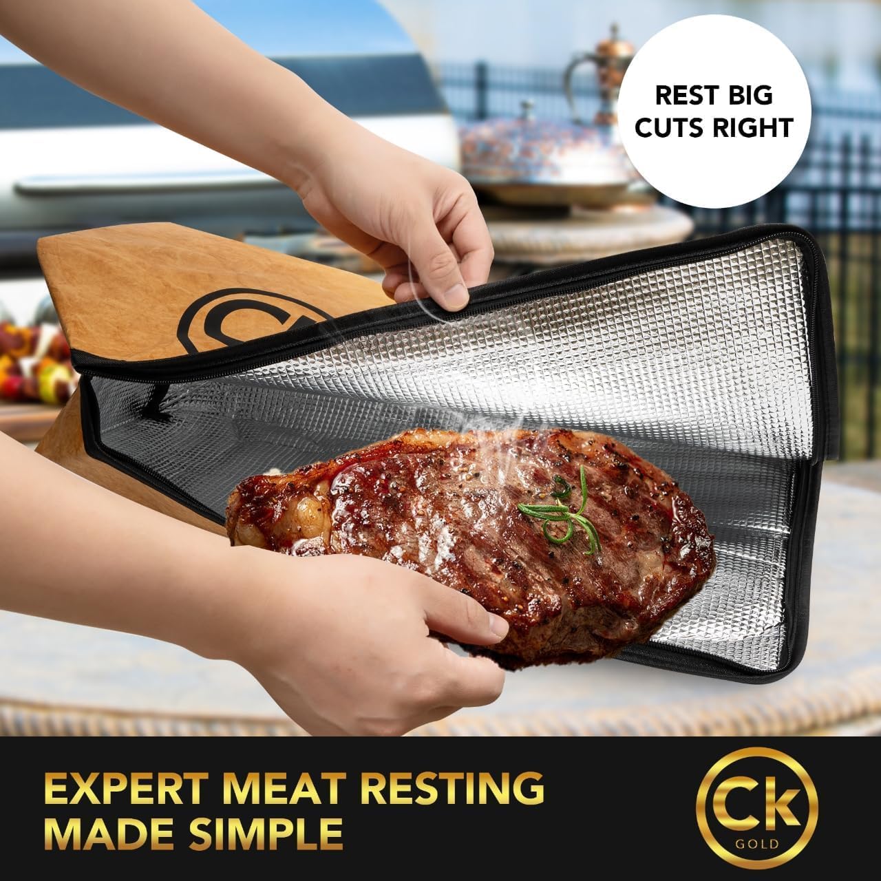 XL Prep Tubs & BBQ Blanket Gift Bundle : 1 XXL Prep Tub + 1 Meat Resting Bag | Ultimate BBQ Gift for Pitmasters, Brisket, Ribs, Turkey, Pulled Pork & Outdoor Cooking (30L, Black)