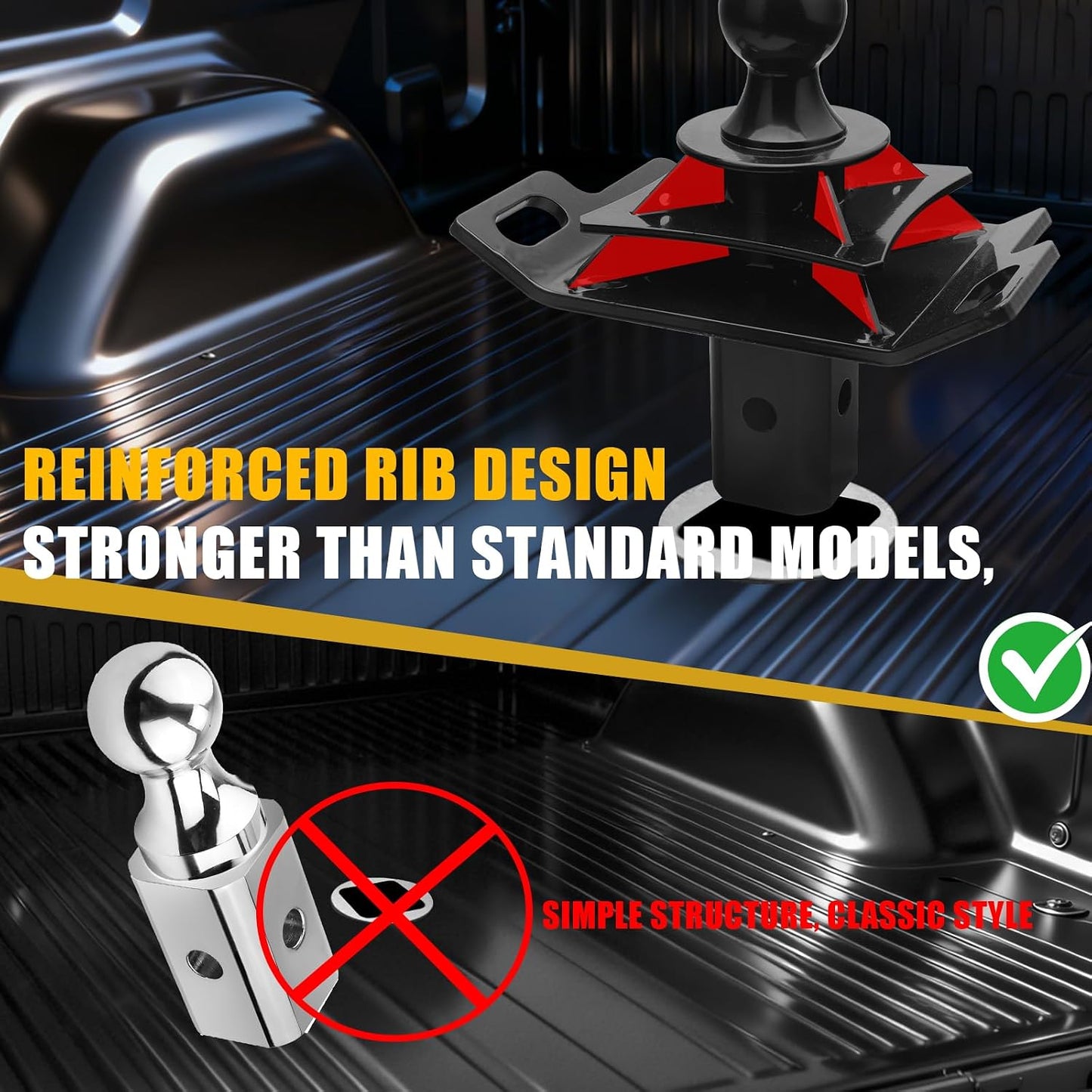 3” Lift 2-5/16" Gooseneck Ball Hitch (Reinforced Base/Ribs), Replace#GNXA2000, 4pcs Anti-tilt PU Washers, Built-in 5th Wheel Lock Holes, Black Matte, 38000lbs 3.0 Inch Lift