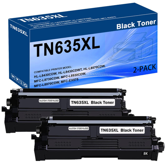 High Yield TN635 TN635XL Toner Cartridge 5500 Pages Replacement for Brother HL-L8430CDW, HL-L8430CDWT, HL-L8570CDW, MFC-L8730CDW, MFC-L8930CDW, MFC-L8970CDW, MFC-EX575 Printers(2-Pack)