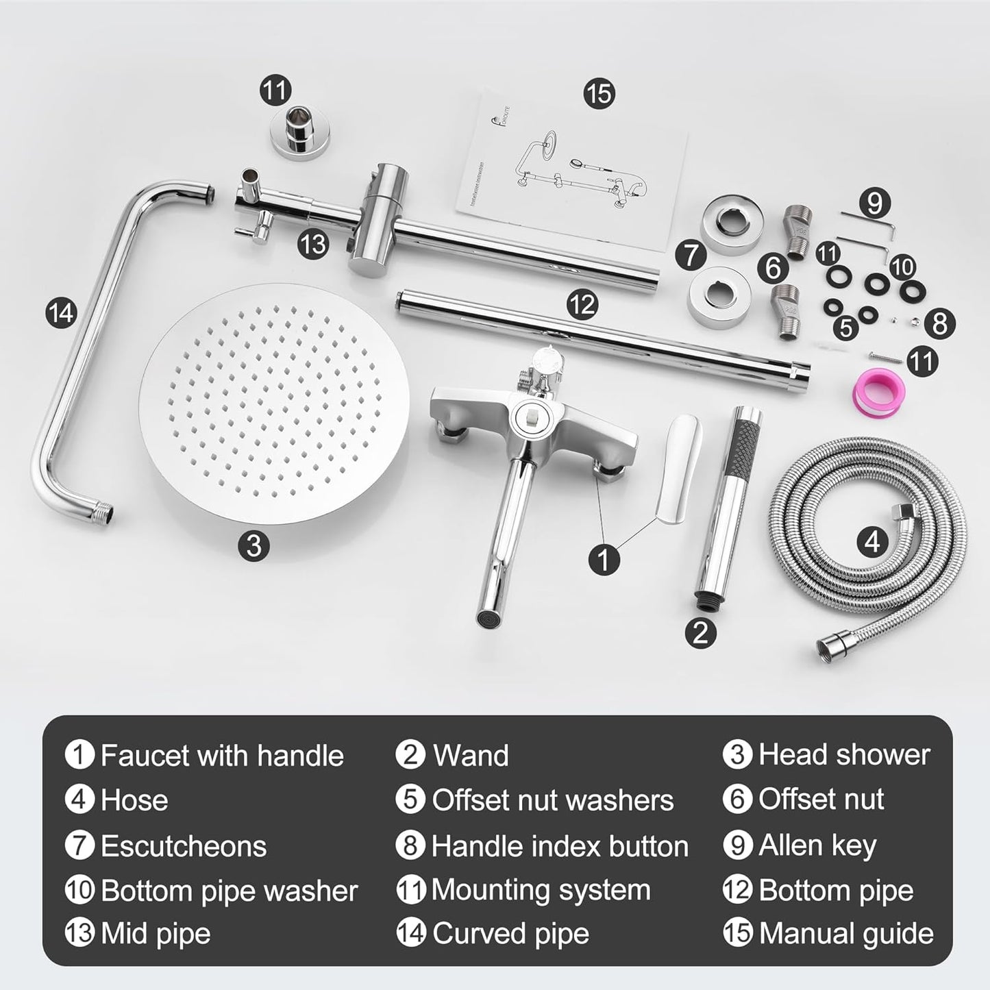 Shower Faucet - Shower Faucets Sets Complete, Shower System - Outdoor Shower Kit/Outdoor Shower Enclosure/Outdoor Shower Fixtures W/ SS304 Shower