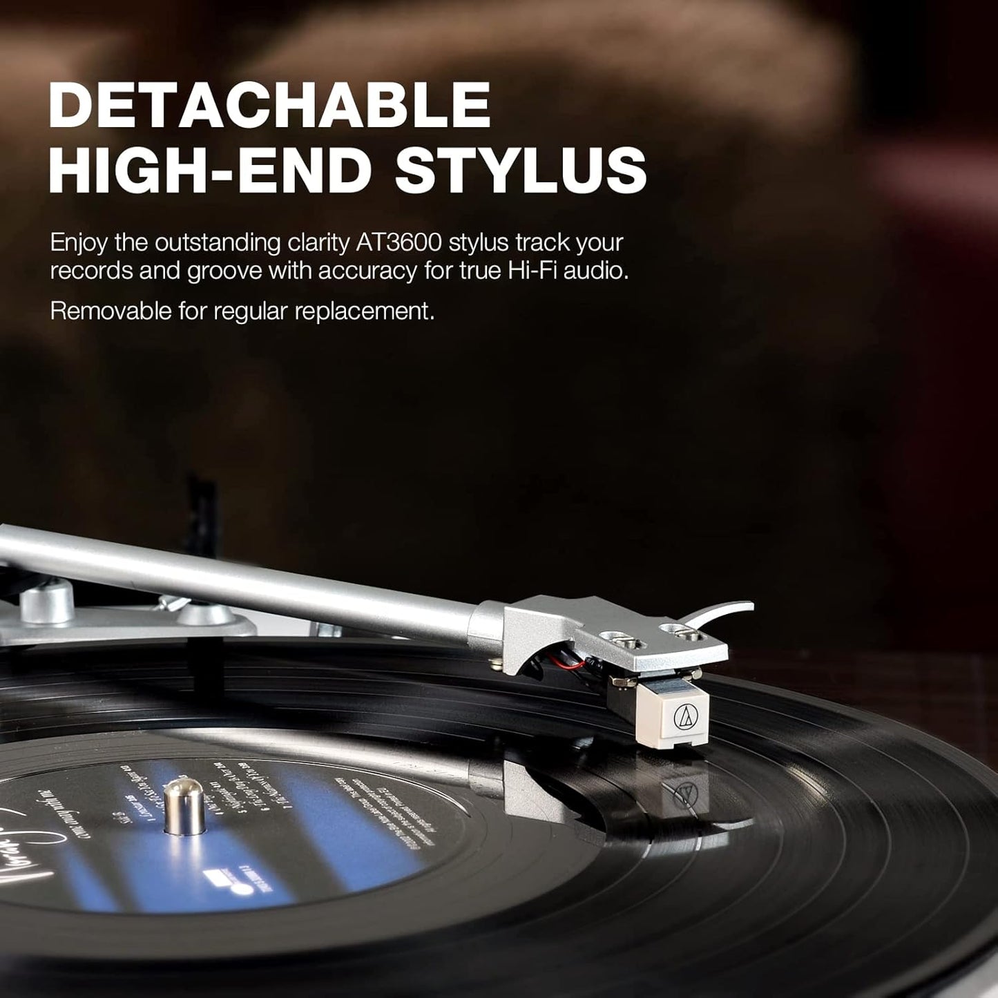 Turntables Belt-Drive Record Player with Wireless Output Connectivity, Vinyl Player Support 33&45 RPM Speed Phono Line Output USB Digital to PC