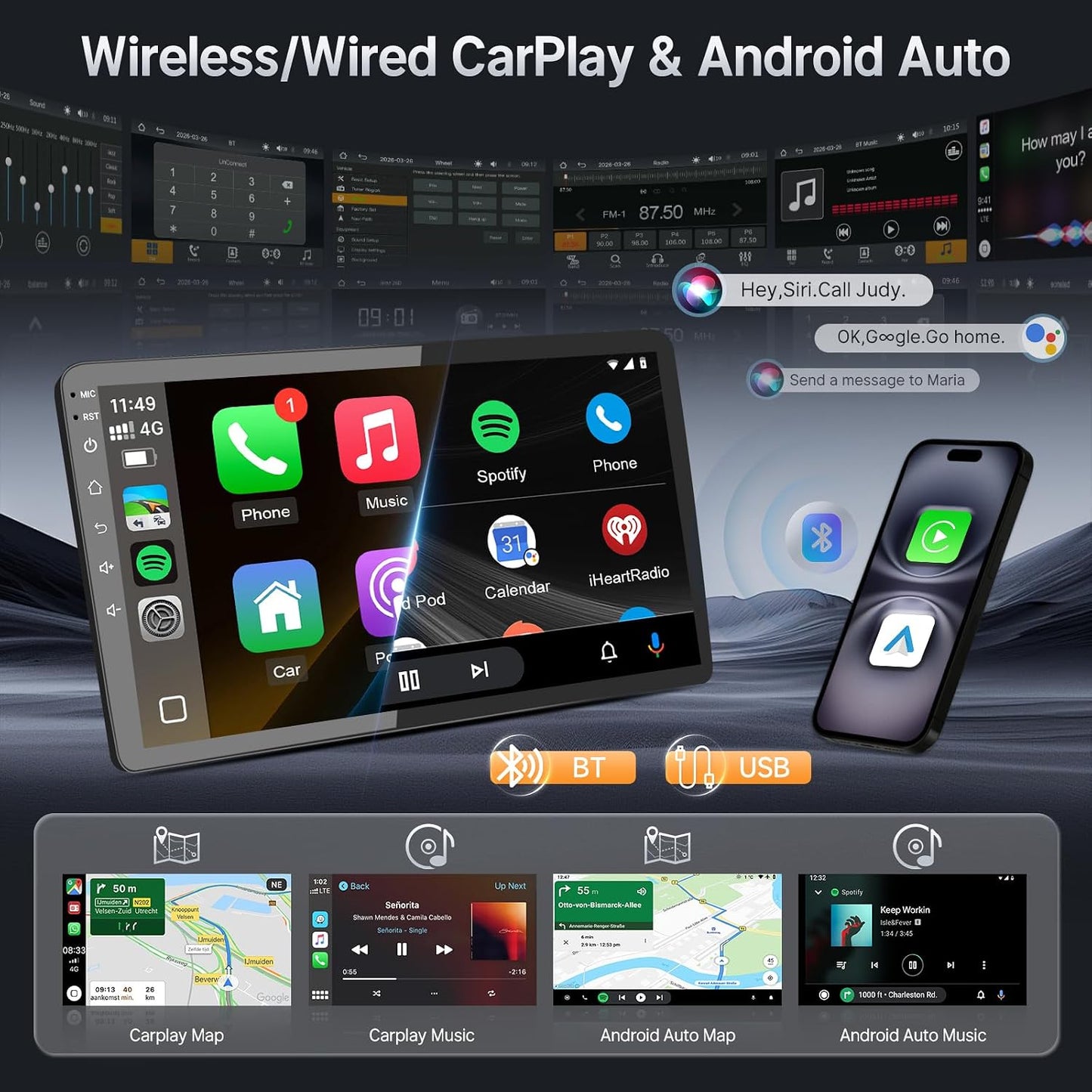 Leadfan Linux Car Radio Stereo for Ford Transit Connect 2010 2011 2012 2013 | Wireless Carplay Android Auto, Fast Boot 10.1" Touchscreen Head Unit for Transit Radio Upgrade Bluetooth FM SWC+Backup Camera Model B：No Memory Linux Radio