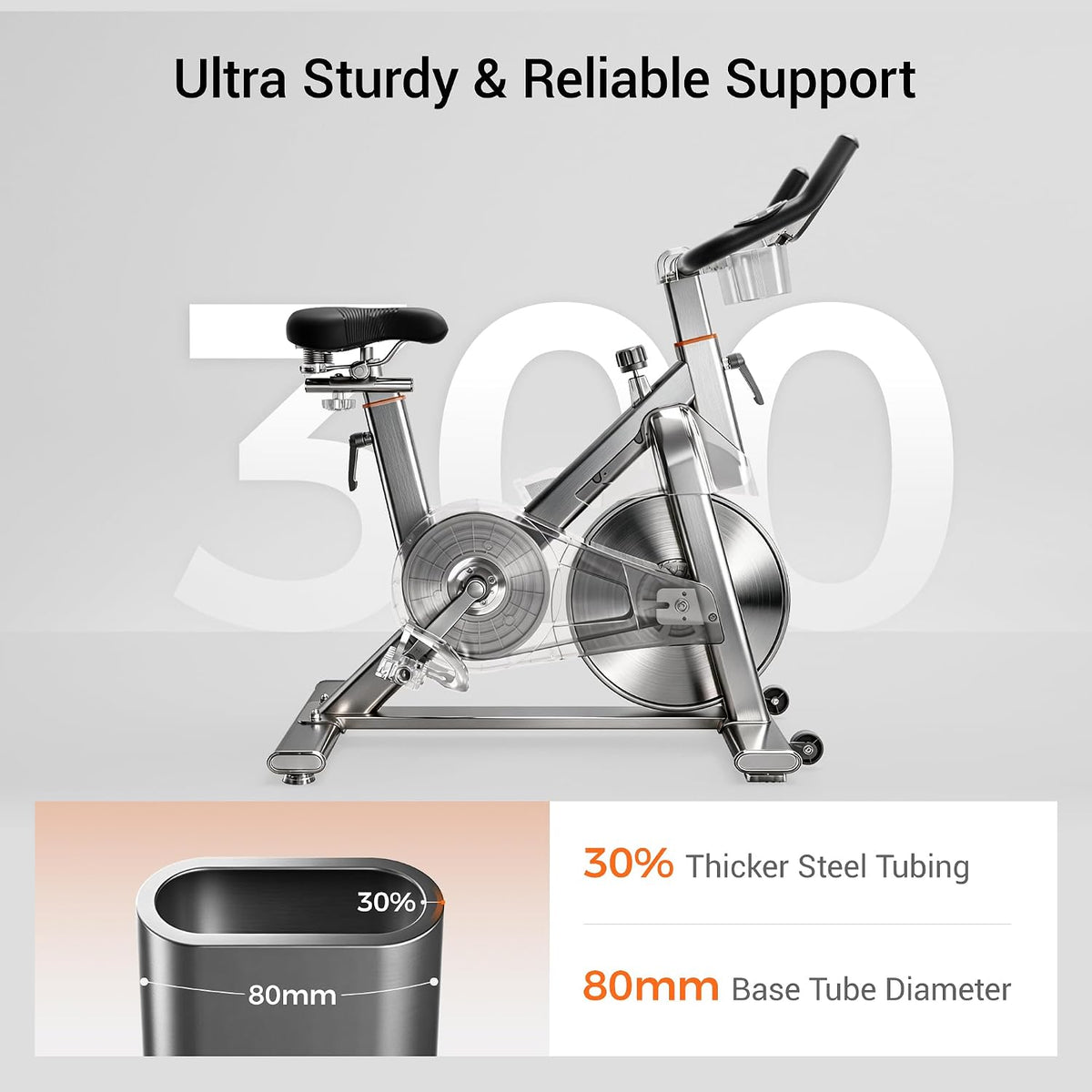 CURSOR FITNESS Magnetic Exercise Bike,Workout bike for home with 0-100 Adjustable Resistance & App Connectivity