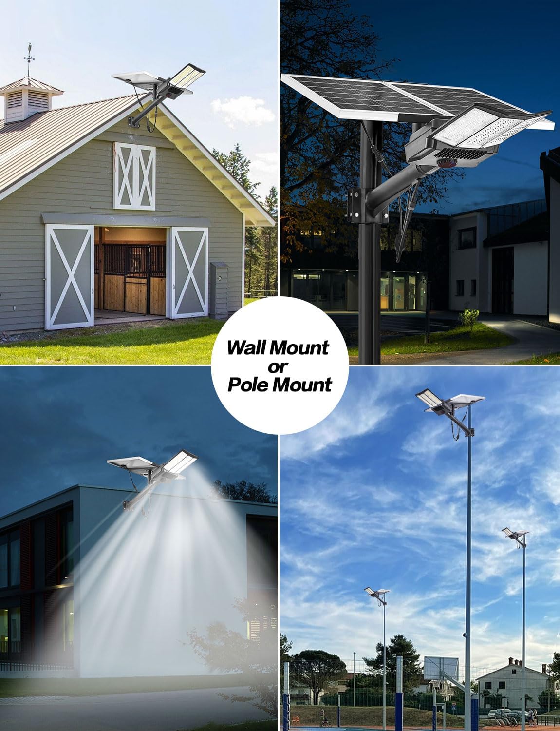 Solar Street Lights Outdoor, 5000W 48000LM Commercial Solar Parking Lot Lights with Remote Control, LED Street Light Solar Powered, Waterproof, Dusk