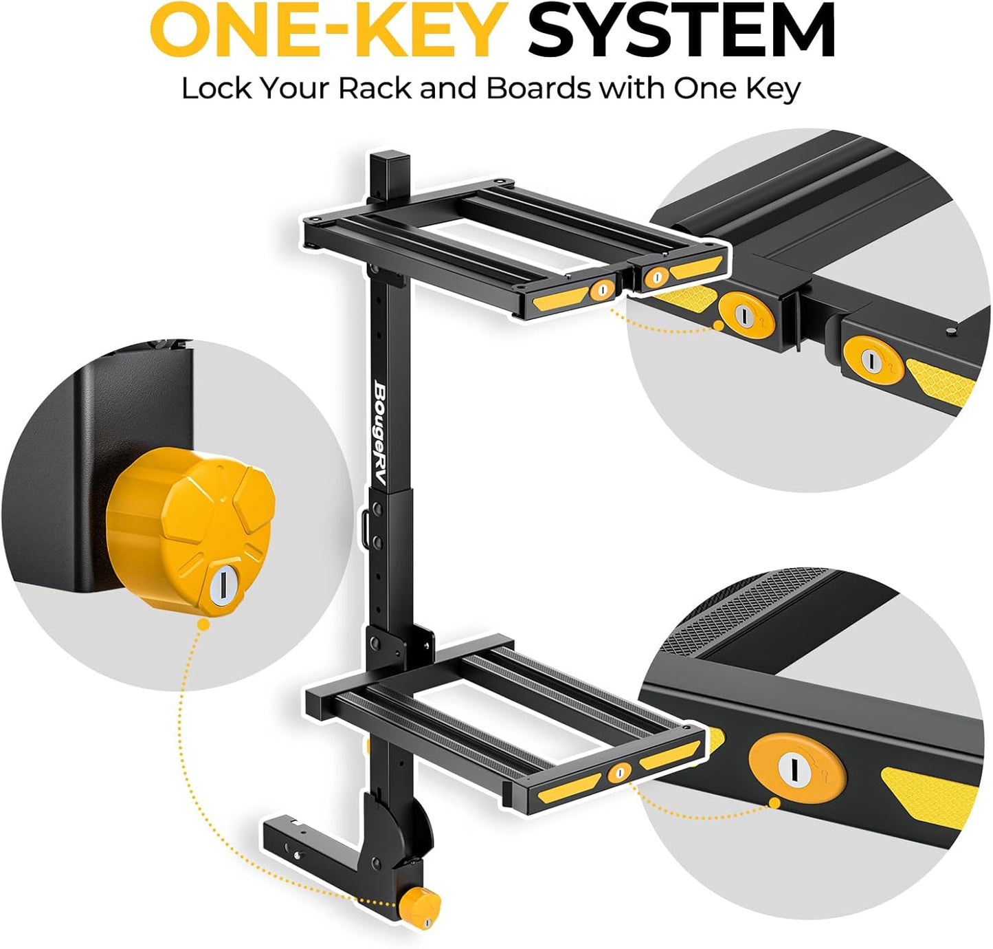 Hitch Ski Snowboard Rack with Security Lock Folding and Tilting for Trunk Access Fit for 2' Receiver, Max Load 6 Pairs of skis or 4 Snowboards