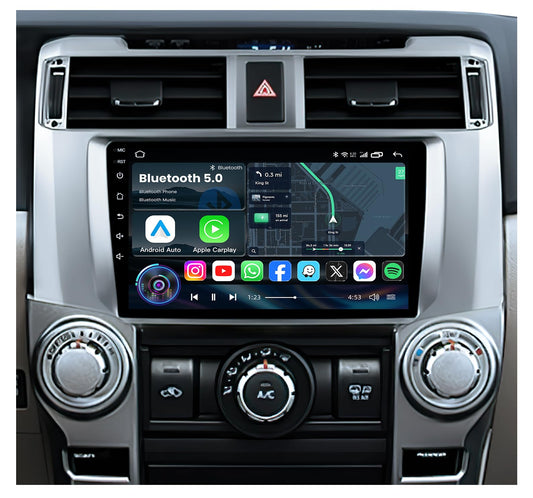 Car Radio for Toyota 4runner 2010-2019 HD Touchscreen Wireless Carplay & Android Auto EQ Bluetooth 5.0 Split Screen GPS Navigation 5G WiFi