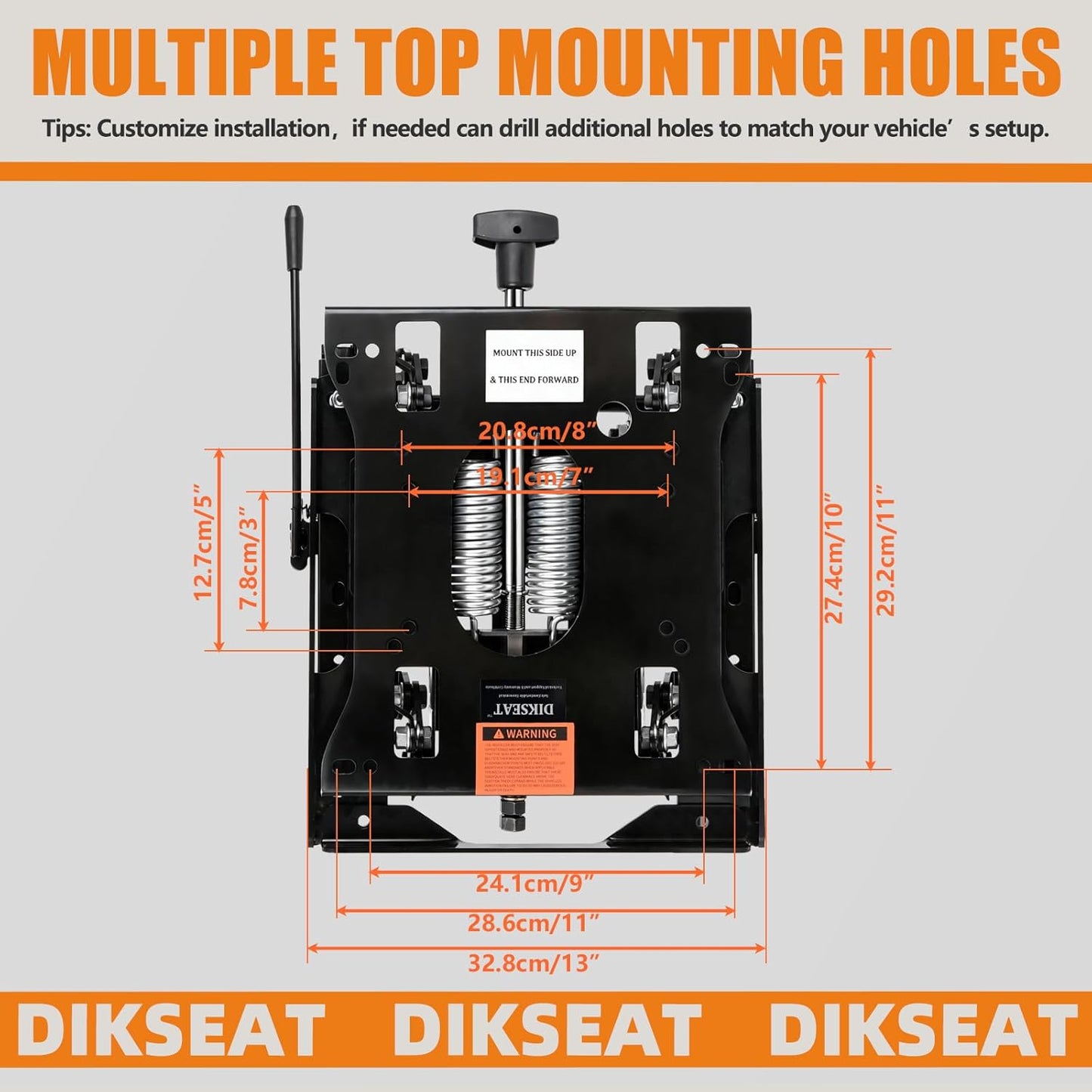 Universal Low Profile Seat Suspension Kit for Zero Turn Lawn Mower Tractor Forklift,Compatible Most Aftermarket Seats(1 Year Warranty)