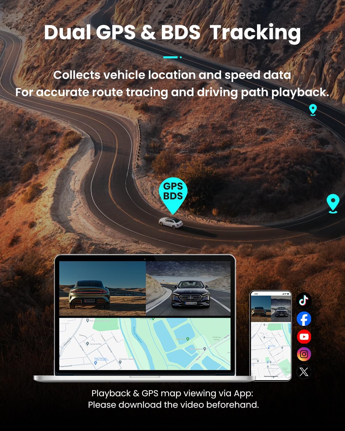V77 Dash Cam Front and Back 4K+1080P for Cars, STARVIS 2 + STARVIS 2 Sensors Dash Cam Front and Rear Wireless, 64GB Card Included, 5.8G WiFi Fastest Download Speed