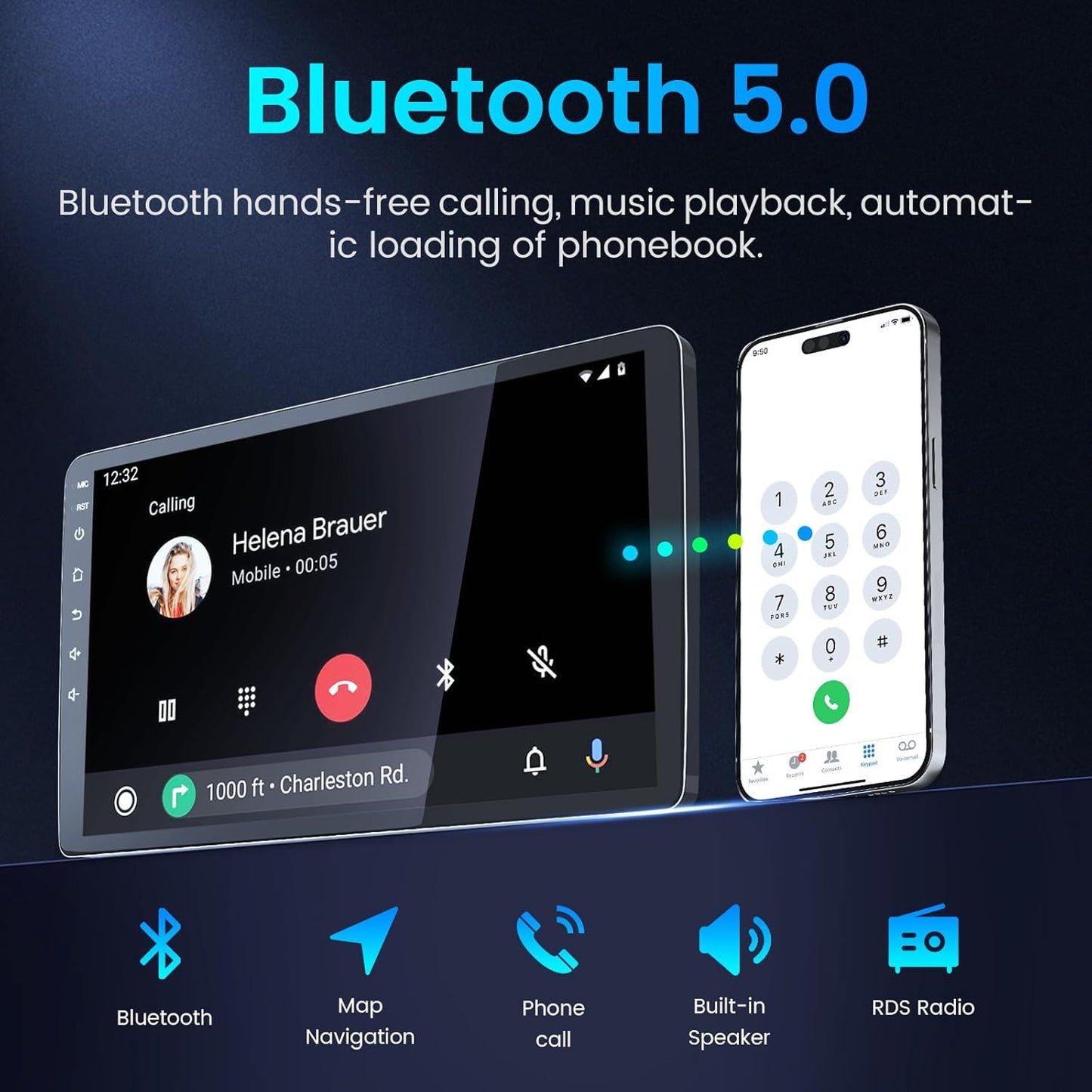 8Core 32G ROM Car Radio for Toyota Corolla 2003-2008: Wireless Carplay Android Auto Stereo 9 Inch 1280 * 800P IPS Touch Screen GPS Bluetooth 5G WiFi 1080P Backup Camera FM/RDS Steering Wheel Control 8Core 2G RAM+32G ROM 9 Inches