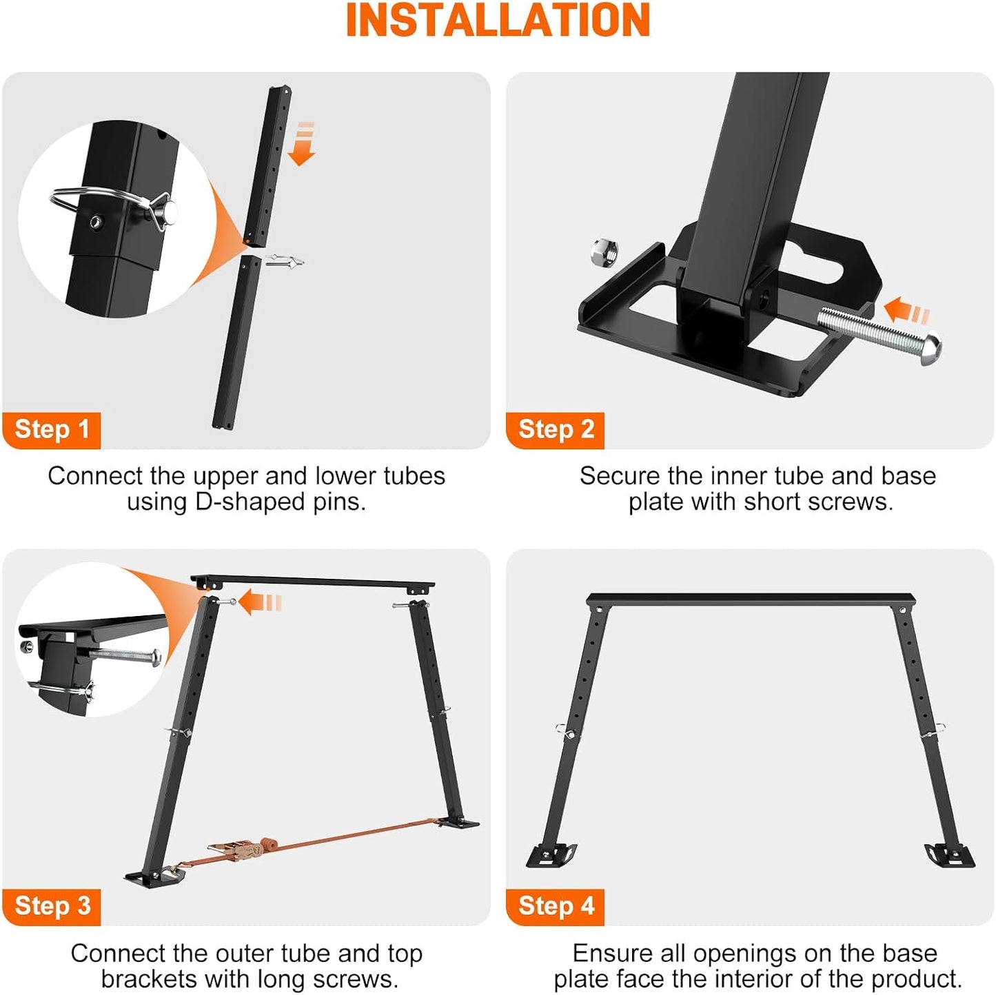 Universal RV Stabilizer Support Jack Fit 14'' to 27'' Frame for Camper 1 PC | Reduces RV Wobble & Sway, Heavy Duty, Black Powder-coated, Easy Storage, Ideal for Camper Travel Trailer