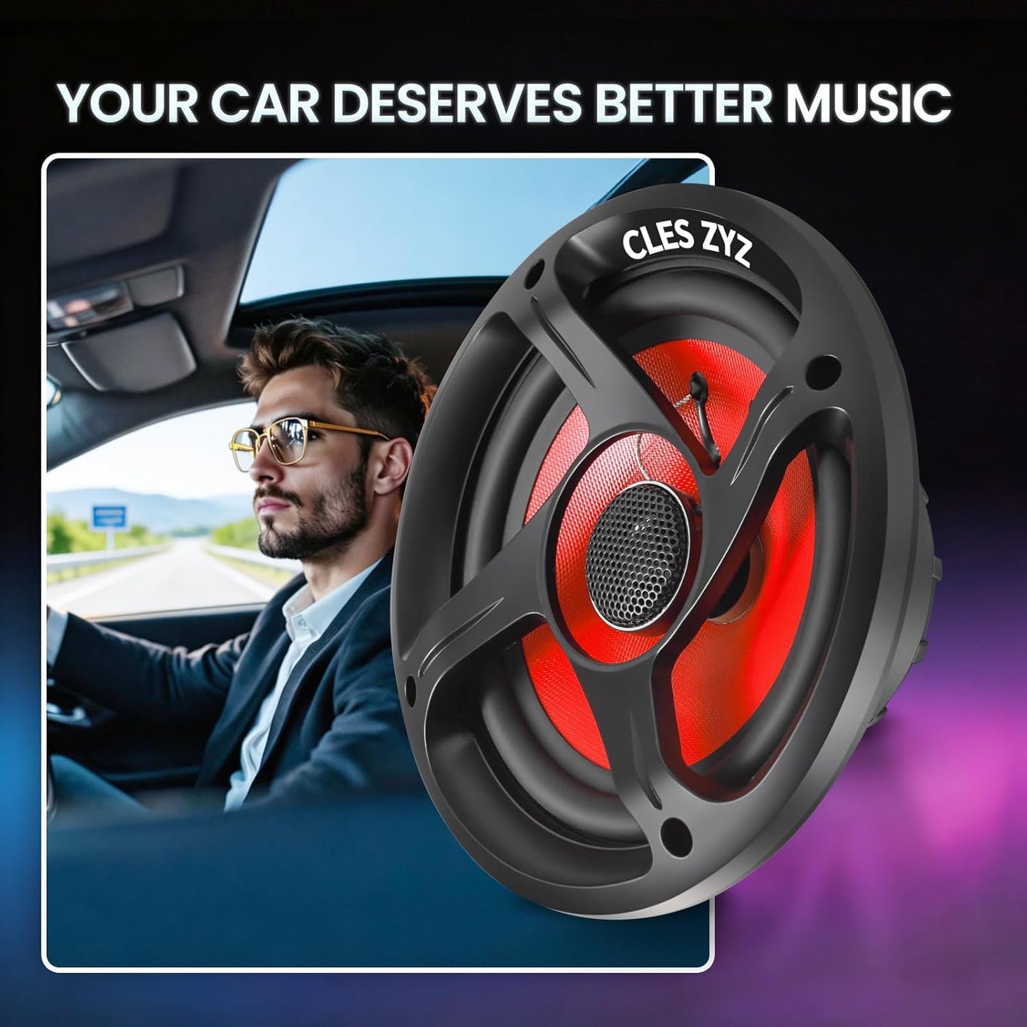 Upgraded 6.5“ Car Speakers, 6.5 Speakers with Glass Fiber Cone, 800W Max Power, 200W RMS, 4 Ohm, 90dB Sensitivity for Delivering HiFi Sound, Ideal Audio Upgrade for New & Old Cars (Pair)