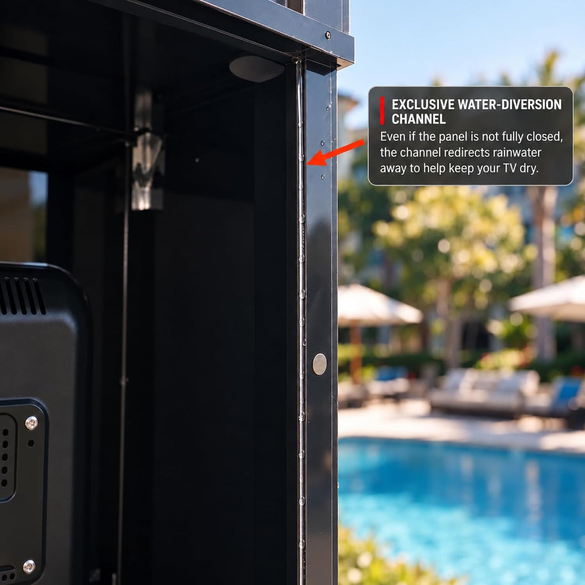 28-32'' Outdoor TV Enclosure Hard Cover Weatherproof with Lock
