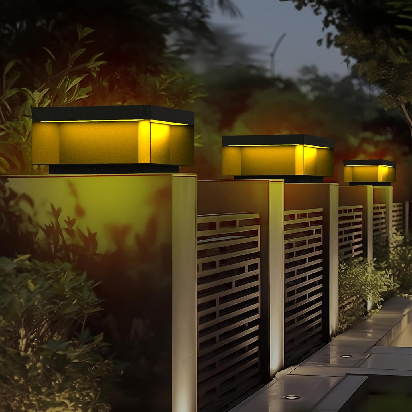 JHOTEC Outdoor Post Lights Stainless Steel Outdoor Column Lights Fence Post Cap Lights Outdoor Lights for Deck Suitable for Door Stone Pillars Garden