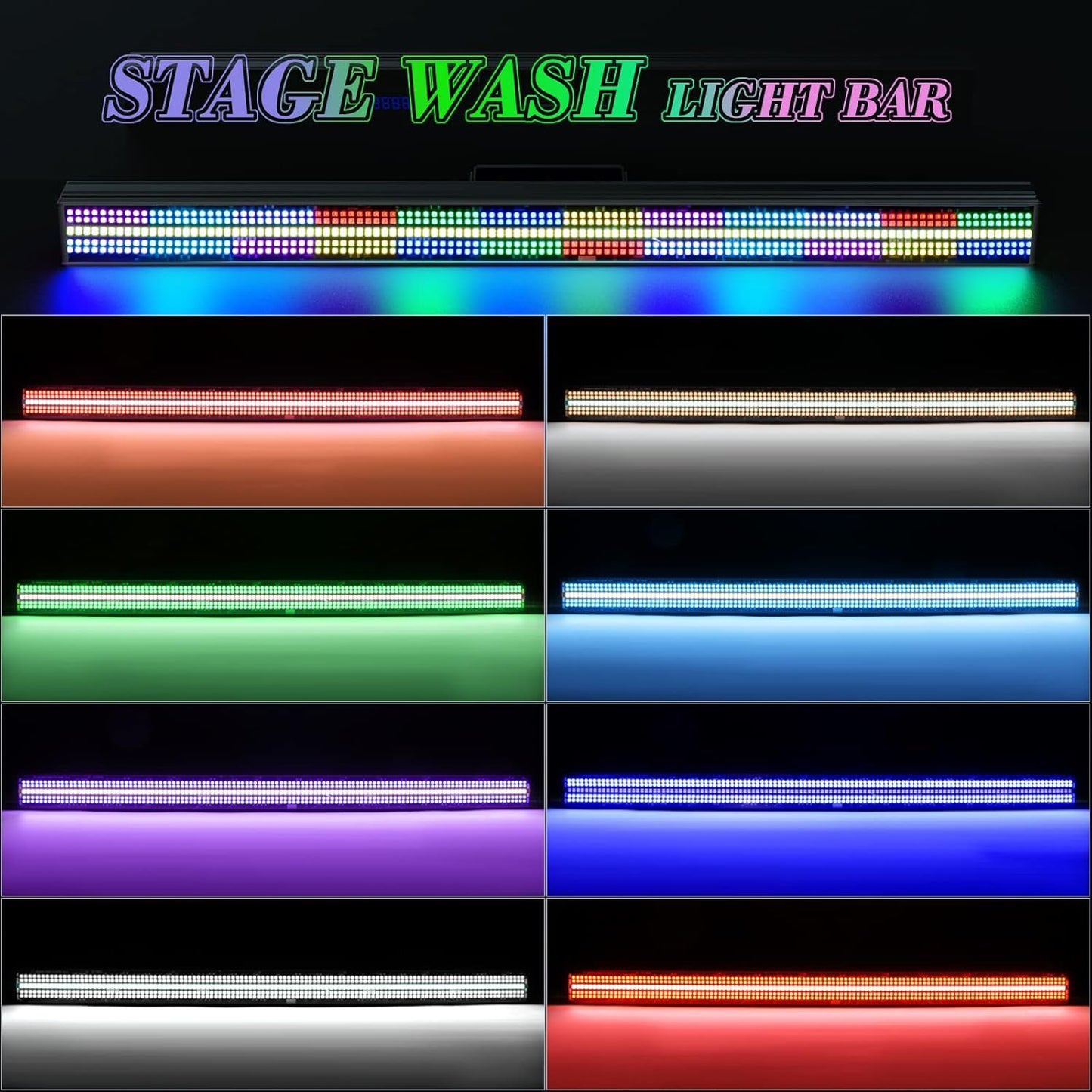 Stage Light Bar, 720 LED 150W RGBW DJ Light Bar, Wall Washer Light Support DMX Control & Sound Activated, Stage Lighting for Indoor Disco Party