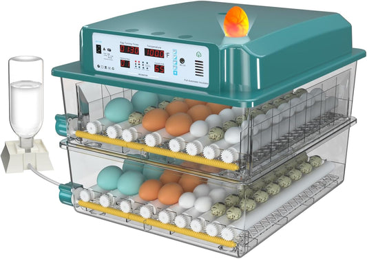 120 Egg Incubator, Incubator for Chicken Eggs with Automatic Egg Turning and Humidity Monitors, 5 Automatic Incubation Modes