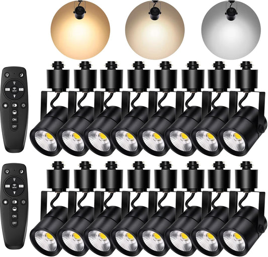 MOCAOIRE Black Track Lighting Heads,2700K-6500K Stepless Dimming H Type LED Track Light Heads Dimmable Rail Ceiling S