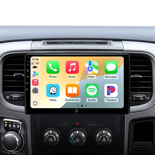 10.2 Inch Car Radio Stereo for Dodge Ram Pickup 1500 2500 3500 2013-2018, Wireless CarPlay & Android Auto, HD Touchscreen, GPS Navigation, HD Backup Camera
