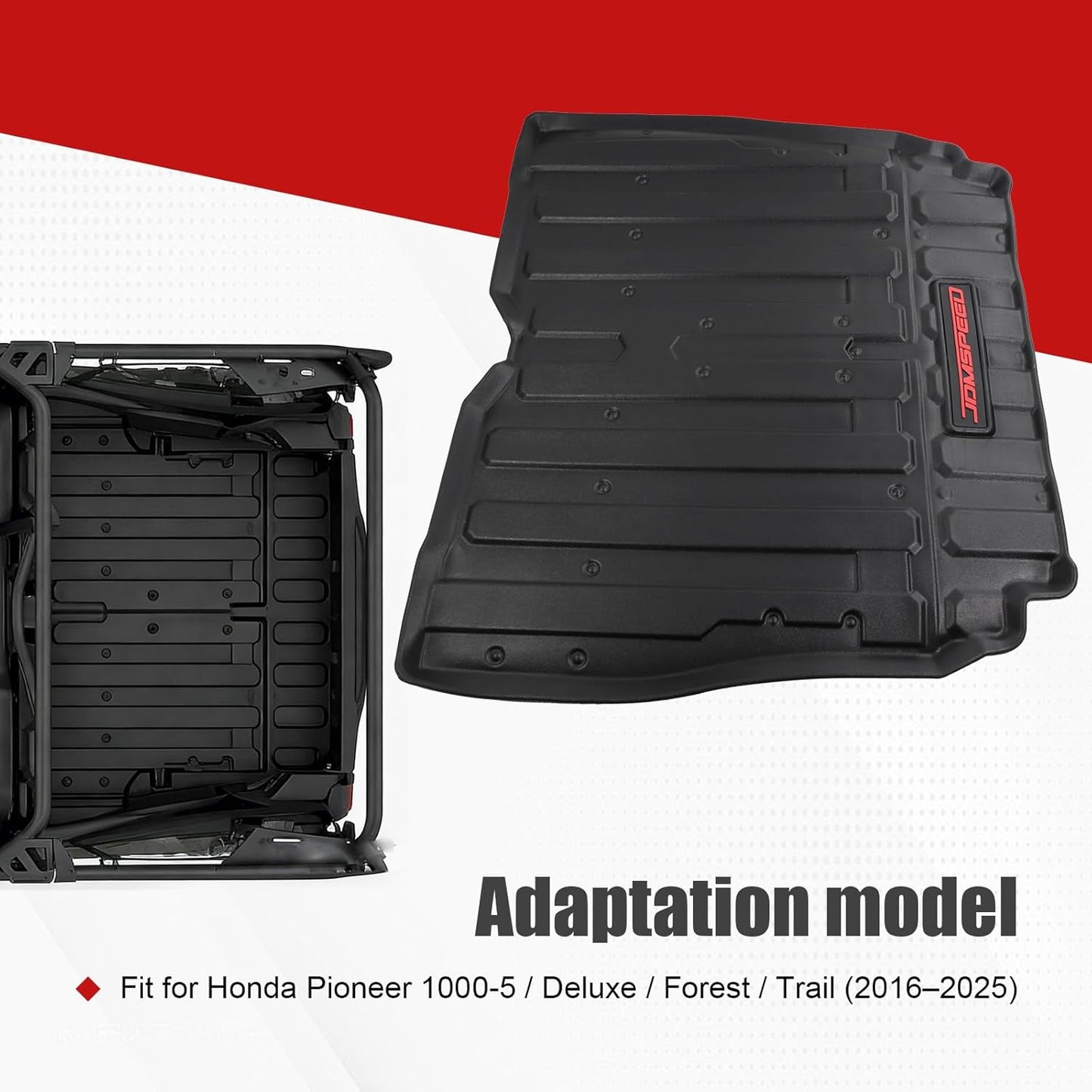 Bed Liner for Honda Pioneer 1000-5 2016-2026 – All Weather TPE Rear Cargo Mat with Raised Edge, Precision Fit Slush Liner for 5 Seater, Heavy Duty Protector