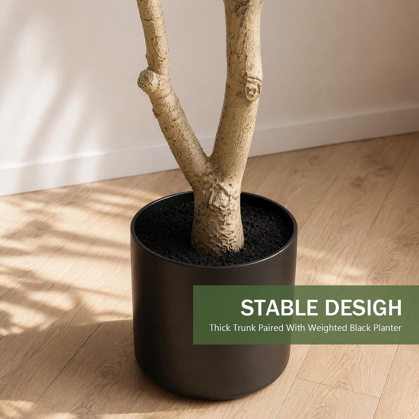 Faux Olive Trees Indoor, 7FT Tall Fake Olive Tree with Black Planter | Fake Potted Olive Silk Tree, Olive Wood Trunk and Lifelike Fruits Artificial Plants for Home Living Room Office Decor Indoor