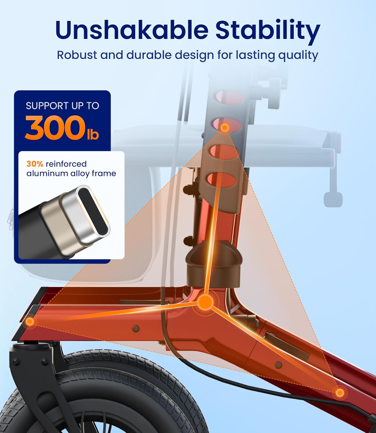 VOCIC Walker with Seat for Seniors, Z57 Outdoor Rollator Walker with 12" All Terrain Big Wheels