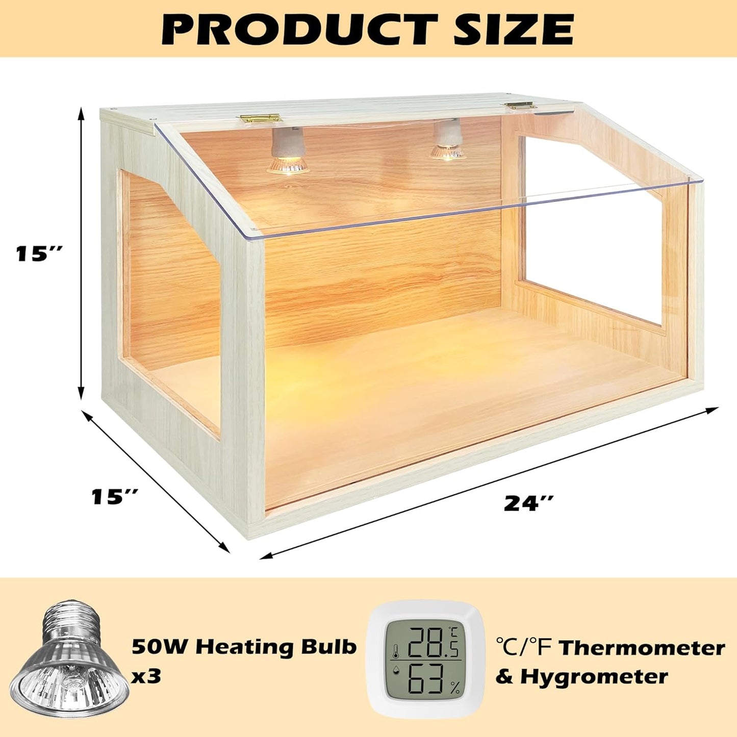 Intelligent Brooder Box 20 Chicks with 2 Heat Lamps, Brooder Box for Small Animals,Chick/Duck/Quail/Hamster/Lizard