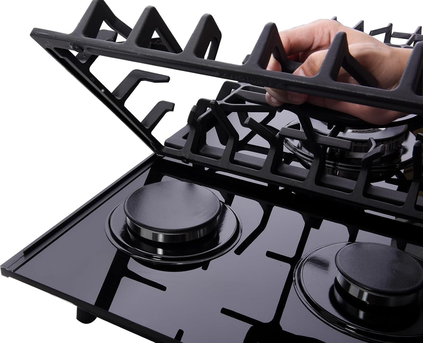 36 Inch Gas Cooktop DT5189A Tempered Glass Built-in Gas Stovetop, 5 High Efficiency Burners LPG/NG Convertible Gas Stove Top Dual Fuel Gas Hob