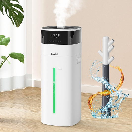 LACIDOLL 5.3Gal/20L Humidifier Large Room, Cool and Warm Mist Humidifiers for Home 3000 sq ft, Whole House Humidifiers with Diffuser&Extended Tube,