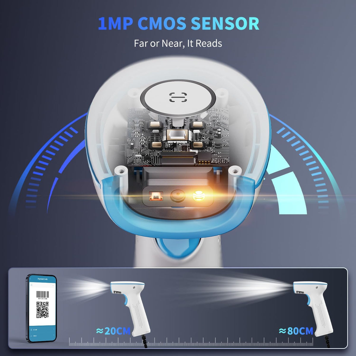 NetumScan HS1200 Handheld USB 2D Barcode Scanner